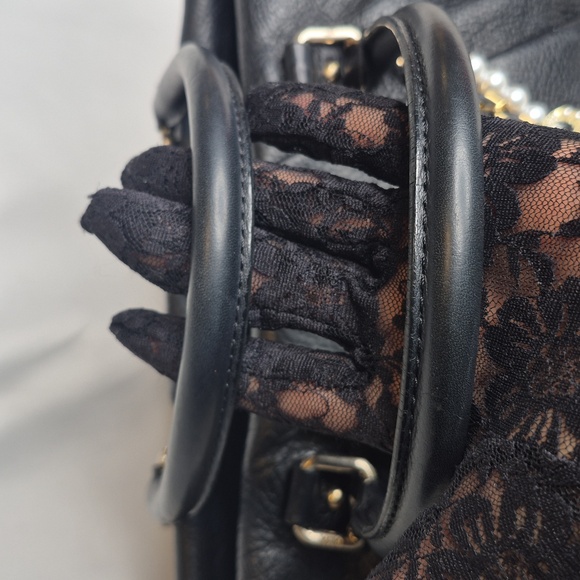 MCM Black Leather Handbag with Gold Accents - Picture 10 of 17